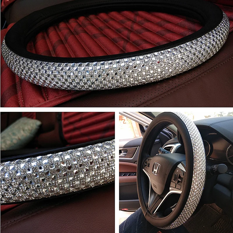 Новинка 2019 роскошные чехлы на руль автомобиля со стразами для женщин и девушек