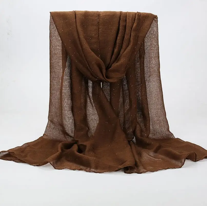 

1 pcs Plain hijabs for women viscose solid shawl Glitter Gold scarf muslim head wrap elegant scarves plus size hijab scarf