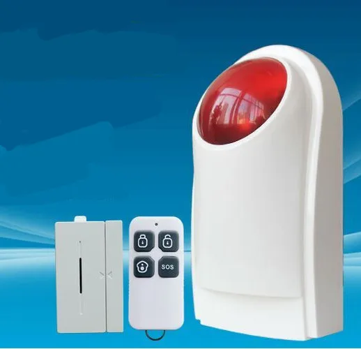 wireless sound and flash light Strobe Siren Spot Detector Burglar  Alarm System