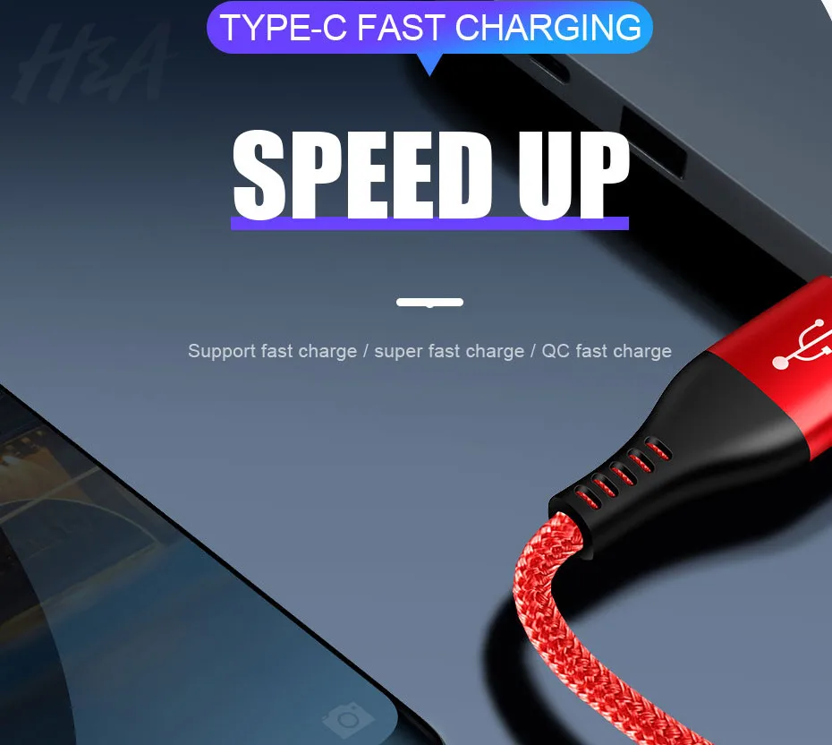H& A 3A Micro USB кабель 1 м 2 м Быстрая зарядка нейлон USB синхронизация данных мобильный телефон Android адаптер зарядное устройство кабель для samsung