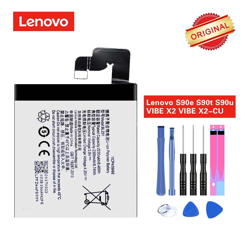 Оригинальный аккумулятор BL231 для Lenovo VIBE X2 TO CU S90E S90T S90U 2230/2300mAh с ремонтными