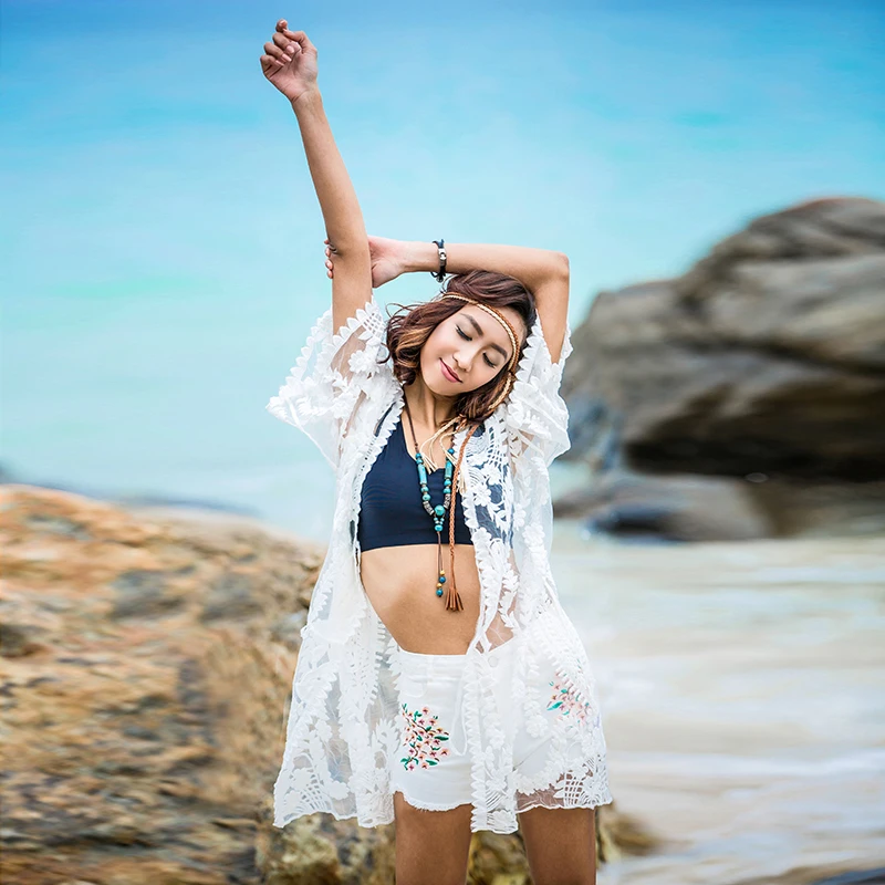 2017 весной и летом новые Перспективы Кружева Длинное пальто Элегантный Отдыха