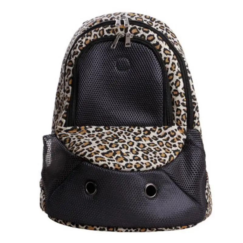 Leopard Переносные рюкзаки для собак на открытом воздухе, для путешествий, для грудной клетки, дышащие прочные рюкзаки, снижают давление на плечи - Цвет: Leopard
