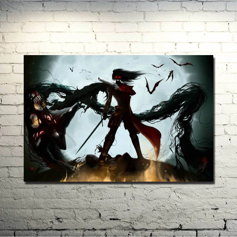 HELLSING вампир боевые Janpan художественный шелковый аниме плакат печать 13x20 32x48 дюймов