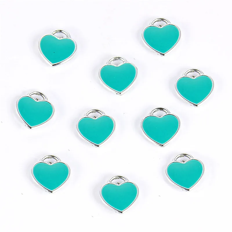 10pcs Heart Charm 15 10 шт черные белые розовые красные эмалированные амулеты подвеска в форме сердца для DIY ожерелья, браслеты, ювелирные изделия для изготовления шармов в форме сердца - Окраска металла: 10pcs Heart Charm 15