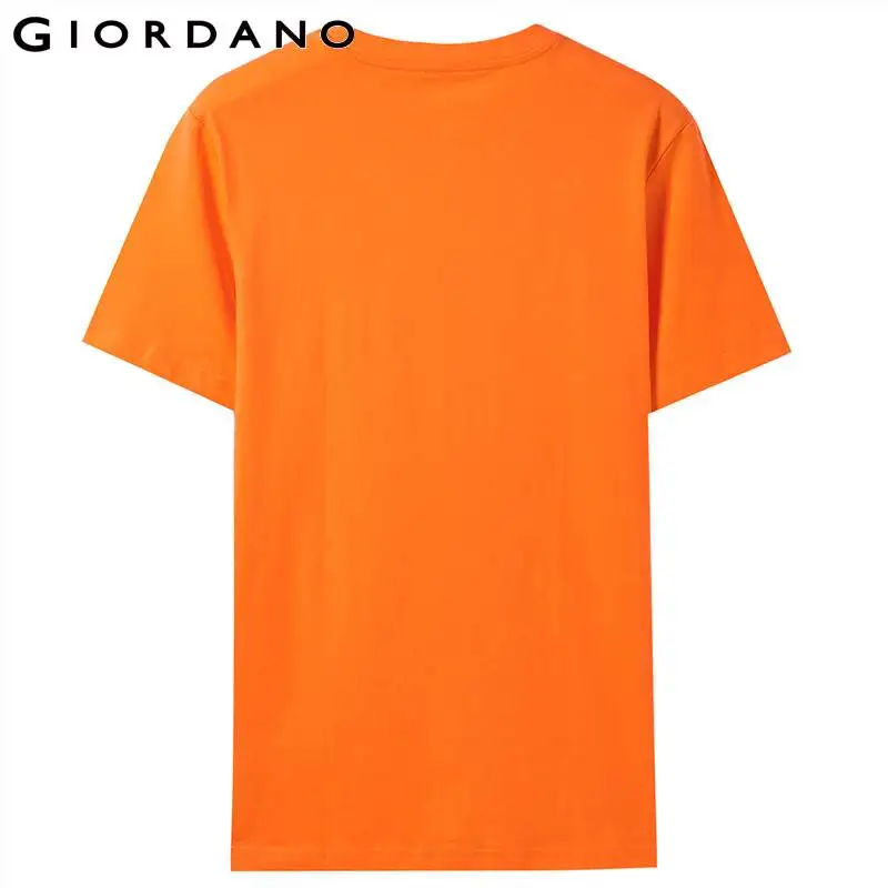Giordano Мужская футболка мужская с принтом графическая Футболка ребристая круглая