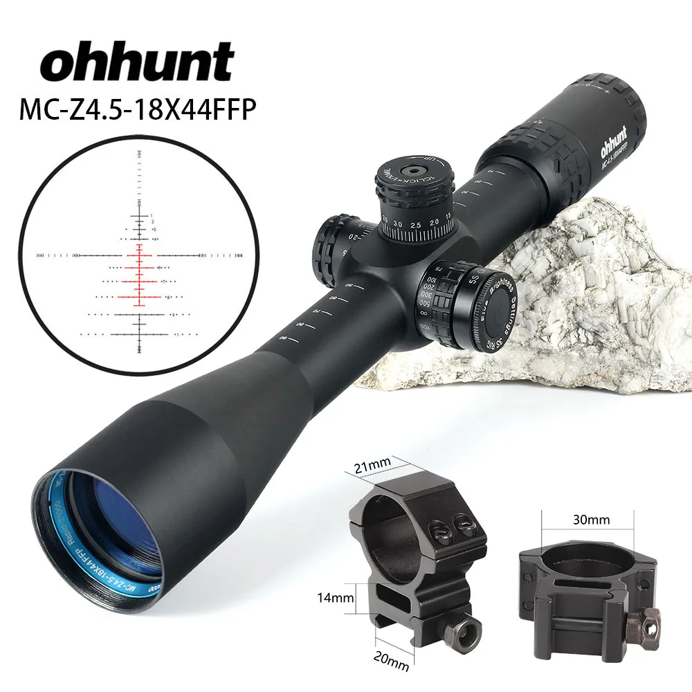 30mm-Picatinny-SZK Ohhunt MC-Z 4,5-18X44 FFP оптический прицел стекло Выгравированный охотничий прицел тюроты замок сброс боковое колесо Фокус прицел - Цвет: 30mm-Picatinny-SZK