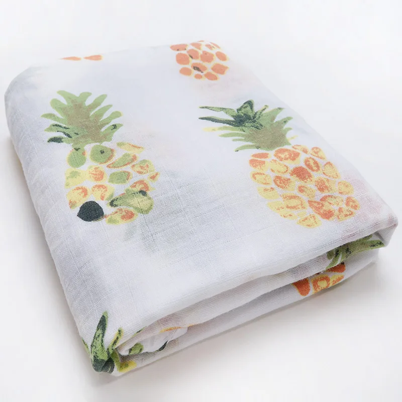 Pineapple Хлопковые детские одеяла для новорожденных, супер мягкие детские месячные одеяла, подгузники из муслина, пеленка для младенцев, детское банное полотенце, одежда для коляски - Цвет: Pineapple