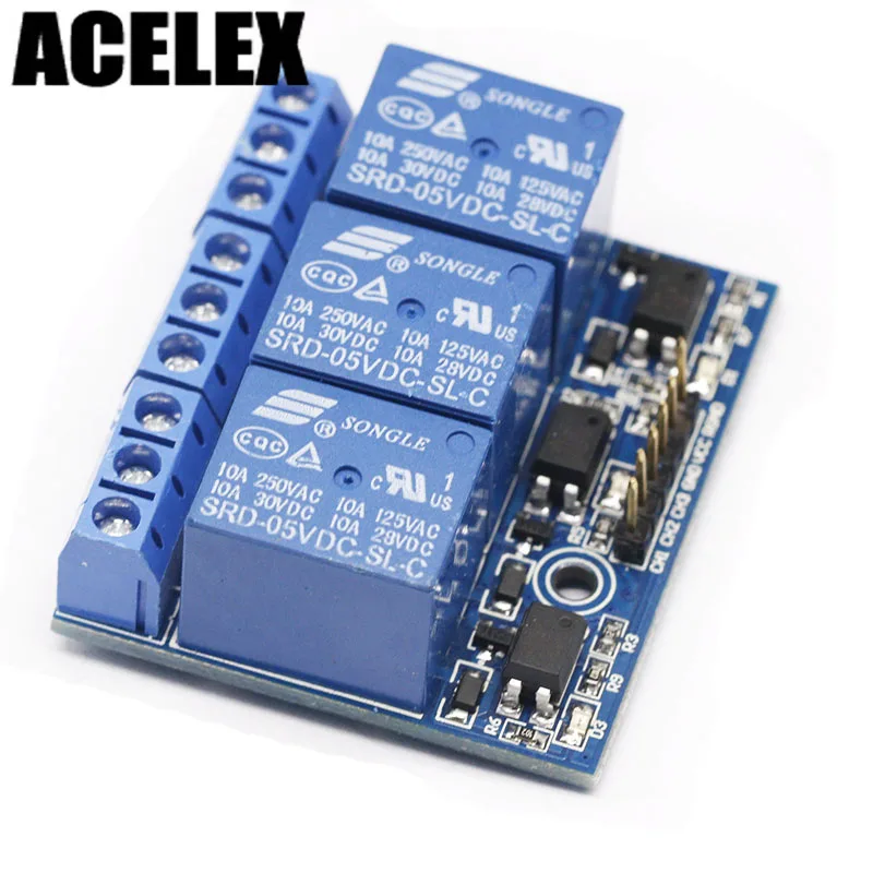 10Pcs three 3-channel high-voltage relay module with opto-isolated fully compatible 3.3V and 5v signal | Электроника