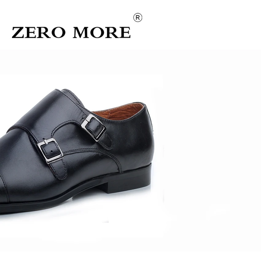 Мужские туфли на ремешке ZERO MORE из натуральной кожи Высокое качество Monksshoes