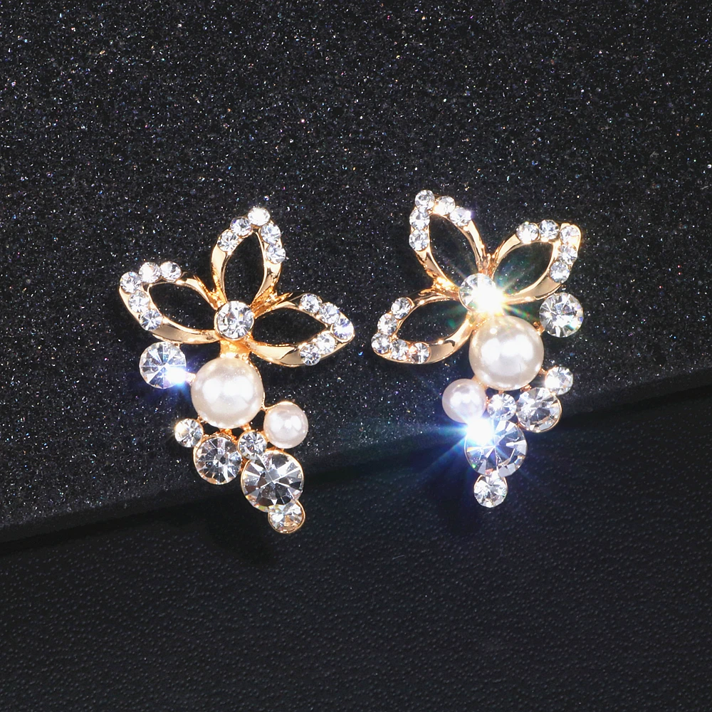 Classic Elegant Simulated Pearl Crystal Drop Earring For Women Brides Wedding Earrings Brincos Fashion Party Jewelry Gifts WX128 | Украшения