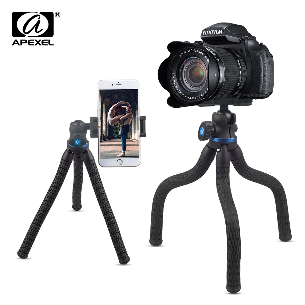 APEXEL 360 Вращение Вертикальная съемка 2 в 1 мини настольный гибкий DSLR штатив с