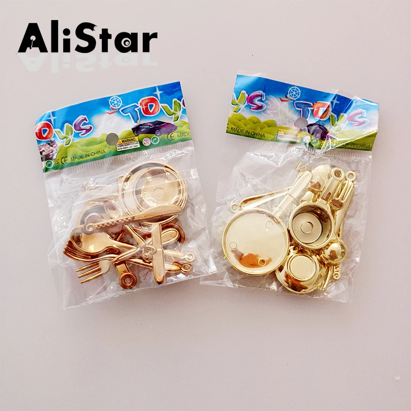 Мини позолоченная Милая ложка вилки посуда модал сделай сам миниатюрные изделия