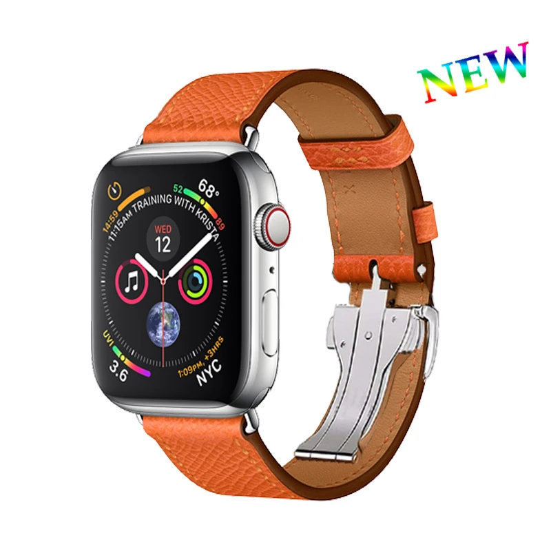 Кожаный ремешок для Apple watch 42 мм 38 мм iwatch 4 ремешка 44 мм 40 мм браслет с пряжкой ремешок для часов Hermes