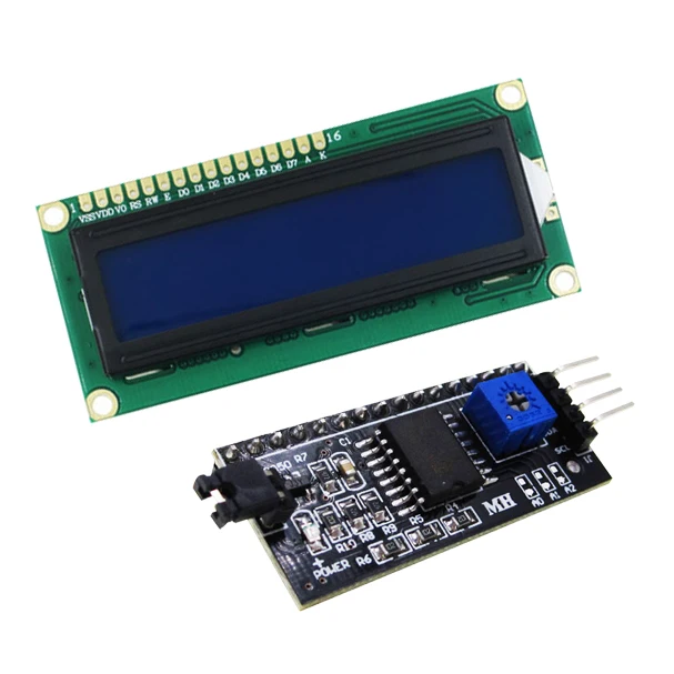 Плата адаптера для ЖК дисплея 1602 + I2C LCD Модуль синий/зеленый экран PCF8574 IIC/I2C 1602|uno