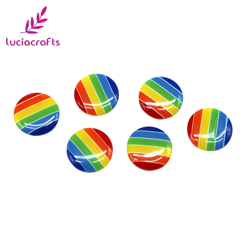 Lucia crafts 13,5 мм яркие радужные круглые пуговицы 1 отверстие швейная пуговица для одежды 6 шт/24 шт Скрапбукинг DIY Украшение E0413
