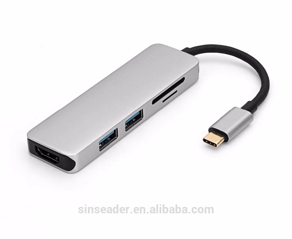 5 в 1 USB хаб с кардридером для macbook 4 к HDMI| |