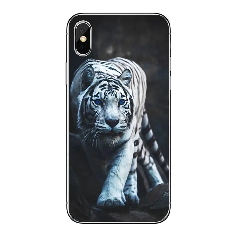 TPU Transparent Bag Case an animal White tiger burning bright For Samsung Galaxy A5 A6 A7 A8 A9 J4 J5 J7 J8 2017 2018 Plus Prime |