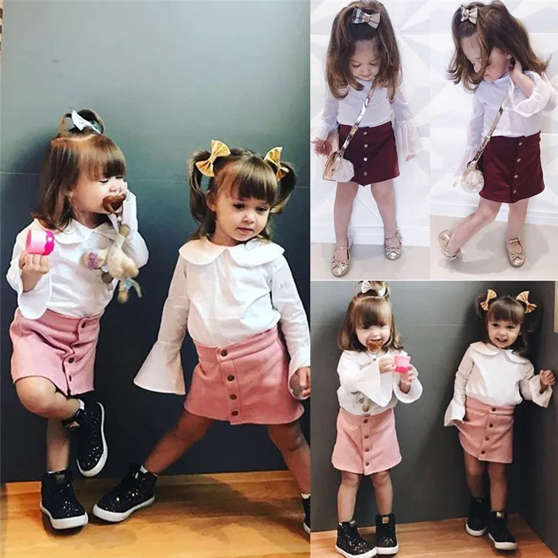 Юбка-трапеция на пуговицах для маленьких девочек модные облегающие юбки