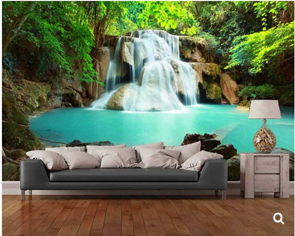 

Custom natural landscape wallpaper,Huay Mae Kamin Waterfall, Thailand,3D photo mural for living room bedroom sofa wall wallpaper