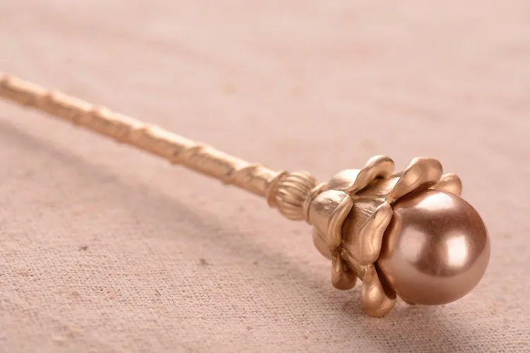 gold brown pearls Новая мода цветок палочки для волос большие искусственные жемчужины украшения для волос шпильки вечерние Banguet свадебные аксессуары для волос - Окраска металла: gold brown pearls
