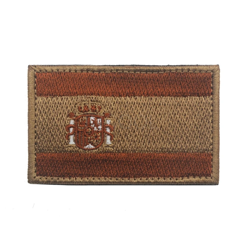 4 Embroidery 8X5 CM Нашивка С Вышивкой Испанский флаг армейский военный тактический боевой дух нашивки эмблема аппликации испанские флаги резиновые ПВХ вышитые значки - Цвет: 4 Embroidery 8X5 CM