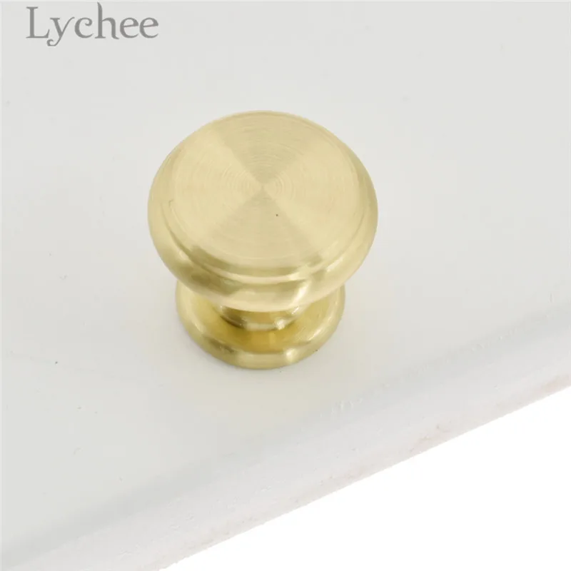 Lychee Life Твердые Латунные круглые ручки для шкафа ручка на ящики круглая товары