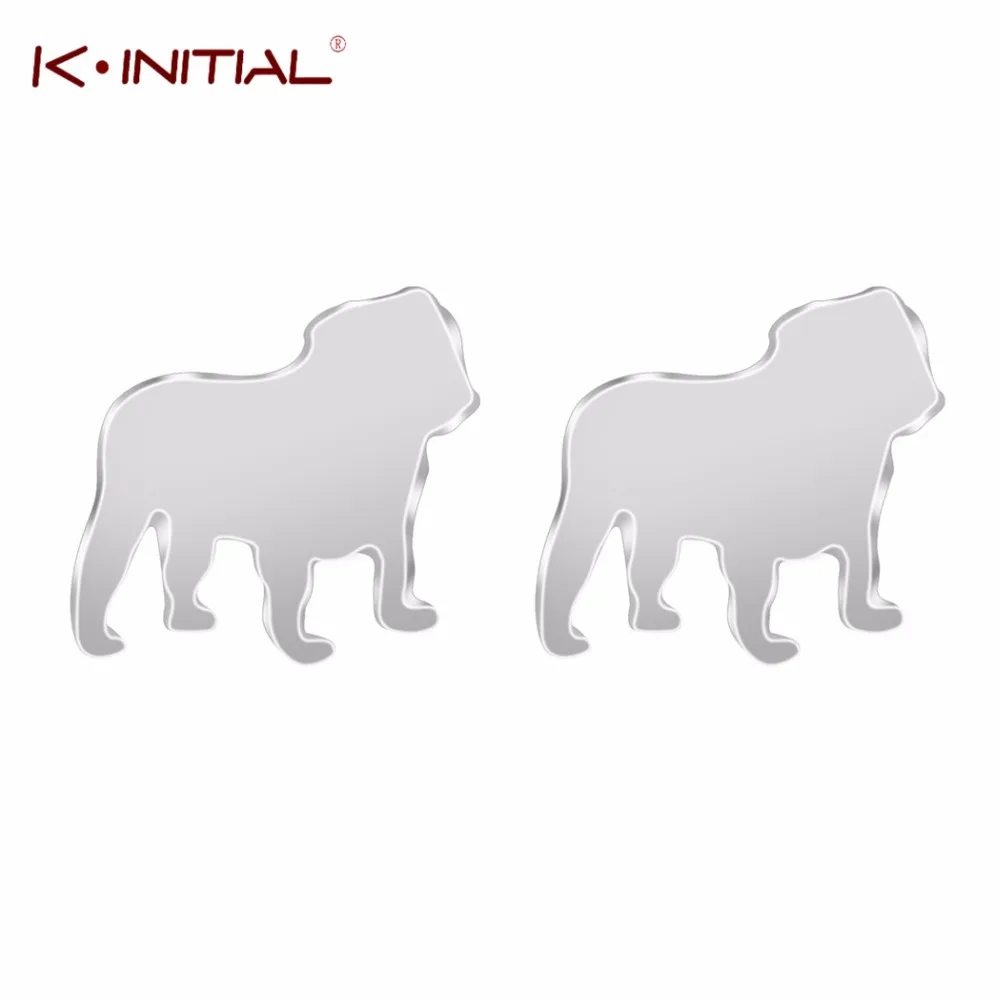 Kinitial 10 пар животных бульдог шпильки серьги крошечные милые полировки Собака