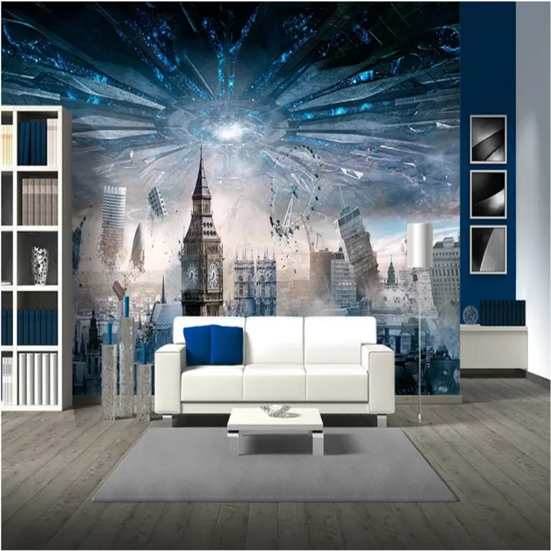 Настенная 3D Бумага Судный день тема научно фантастическая сцена настенная