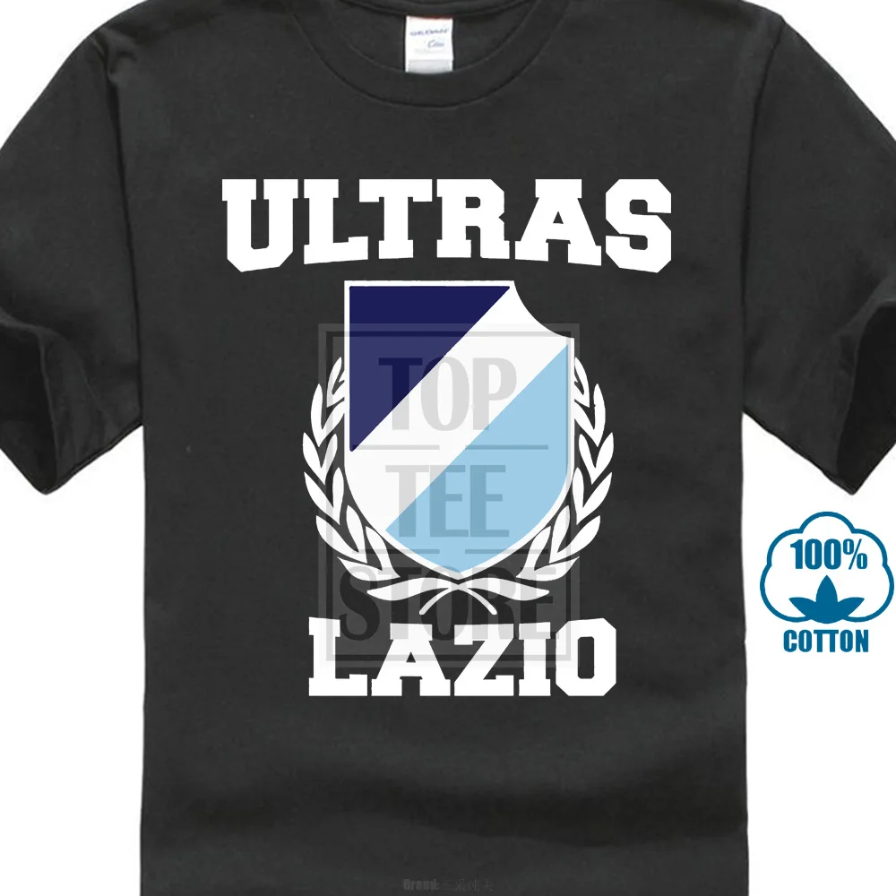 Черная футболка Ultras Lazio футболки для футболистов Мужская модная хлопковая с