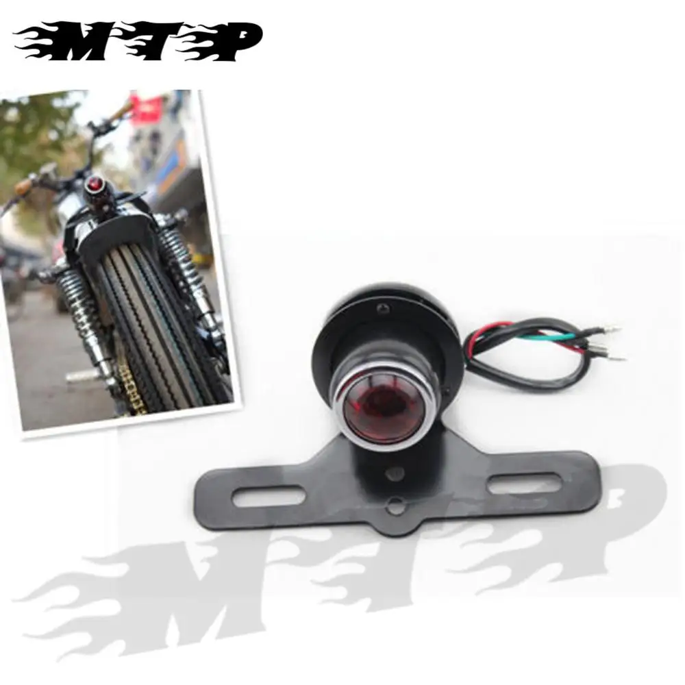 Мотоциклетная светодиодная красная стоп лампа заднего хода держатель номерного