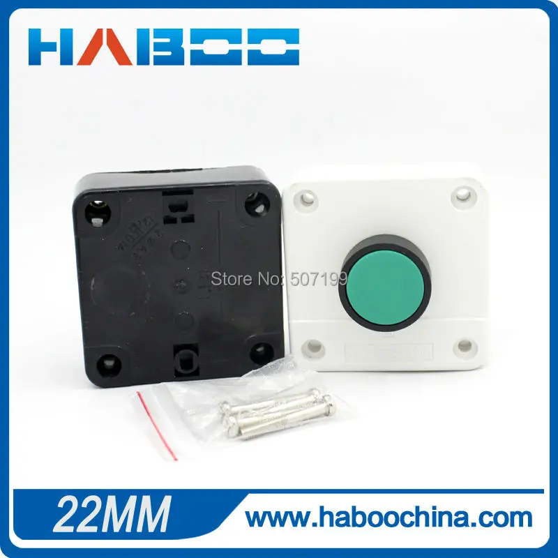 2 шт. упаковка переключатель коробка Диаметр 22 мм Электрический мгновенный 1NO |