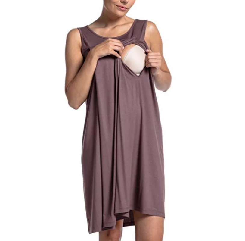 Платье для ухода за беременными без рукавов многофункциональное уютное пижамное