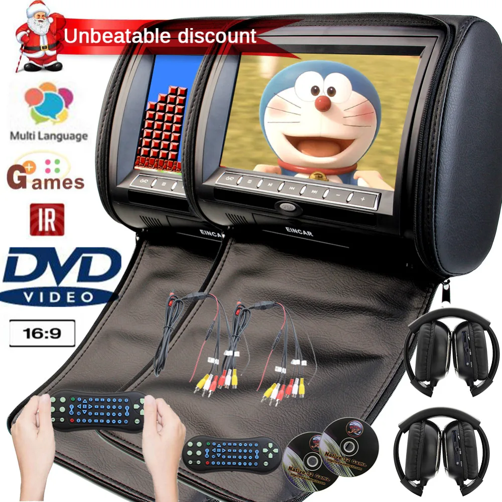 9-дюймовый цифровой дисплей подголовники DVD плеер монитор Поддержка USB/SD/IR/FM