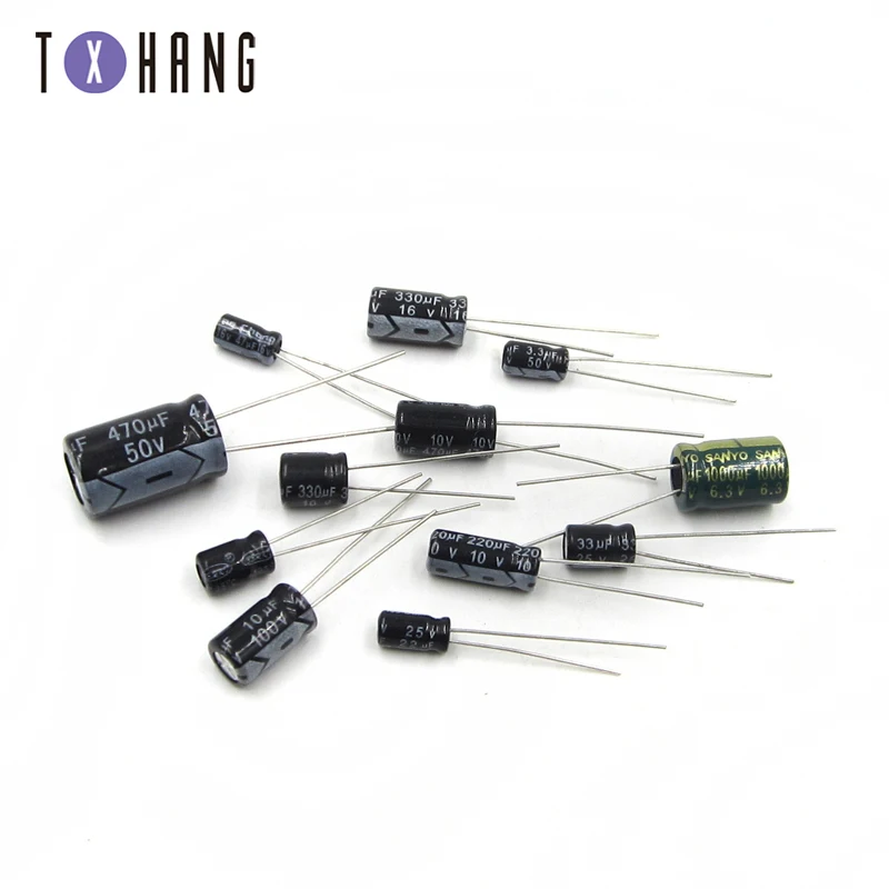 50PCS 3.3uF-1000uF 6.3/10/16/25/50/100V Electrolytic Capacitor NEW