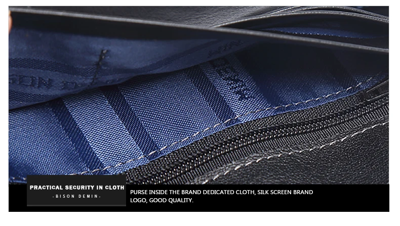 BISON DENIM модные тонкие мужские кошельки из натуральной кожи Длинные Двойные кредитницы кошелек
