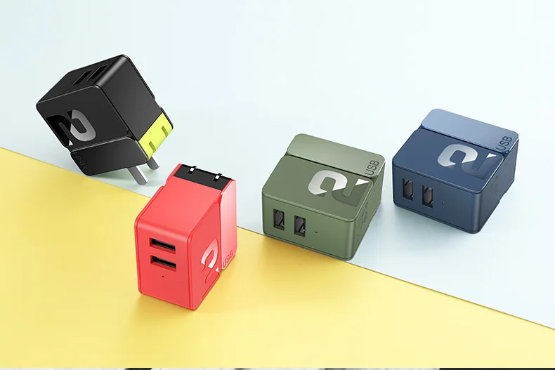 2 4 USB зарядное устройство Rock Универсальный адаптер для быстрой зарядки 5V2. 4A 5V4A EU US штекер для iPhone 7 X XS Max samsung S10 Plus Xiaomi