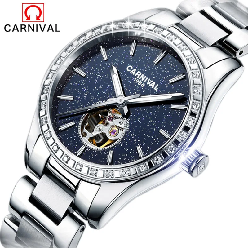 

2017 CARNIVAL Luxury Brand Mechanical Watch Women Bracelet Waterproof Sapphire Mirror Stainless Steel Automatic Watches