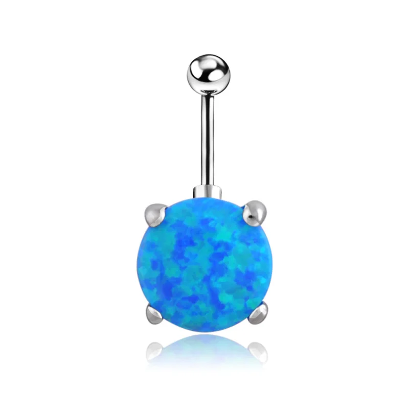 Xuben Crystal Gem blue Belly Button Body Piercing Surgical Steel Navel Ring |