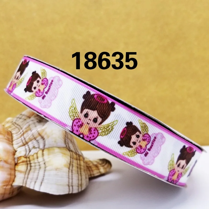 Бесплатная доставка 50 ярдов мультфильм Хэллоуин печатных grosgrain ленты 23975|Ленты
