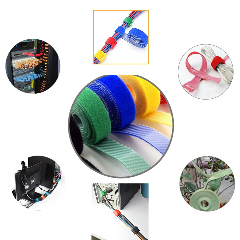 

2Meters/Roll 20mm Self-adhesive Velcros Tape Hook and Loop Adhesive velcros Nylon Reusable Adhesive Fastener Tape Cable Ties DIY