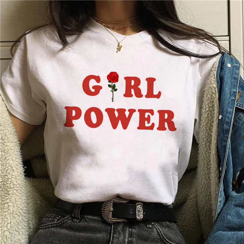 Феминистки Харадзюку Футболка женская феминизма GRL PWR Ullzang футболка для девочек power 90s графическая футболка гранж эстетический топ тройники Женские - Цвет: 3682
