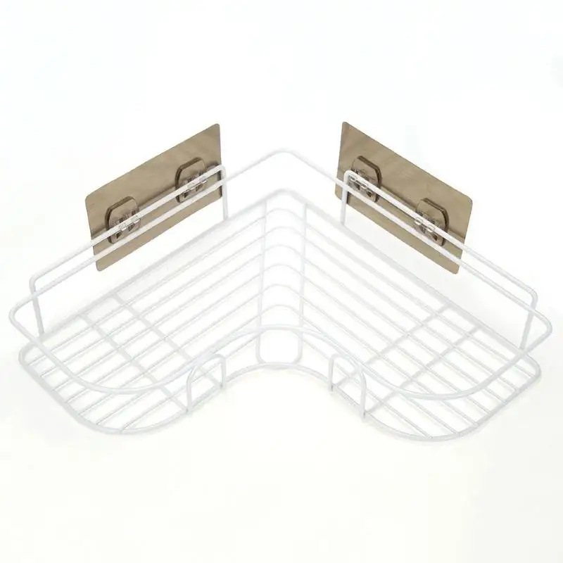 Kitchen Triangle Storage Organizer No Drilling Bathroom Shampoo Shower Shelf Corner Holder Corner Toilet Organizer