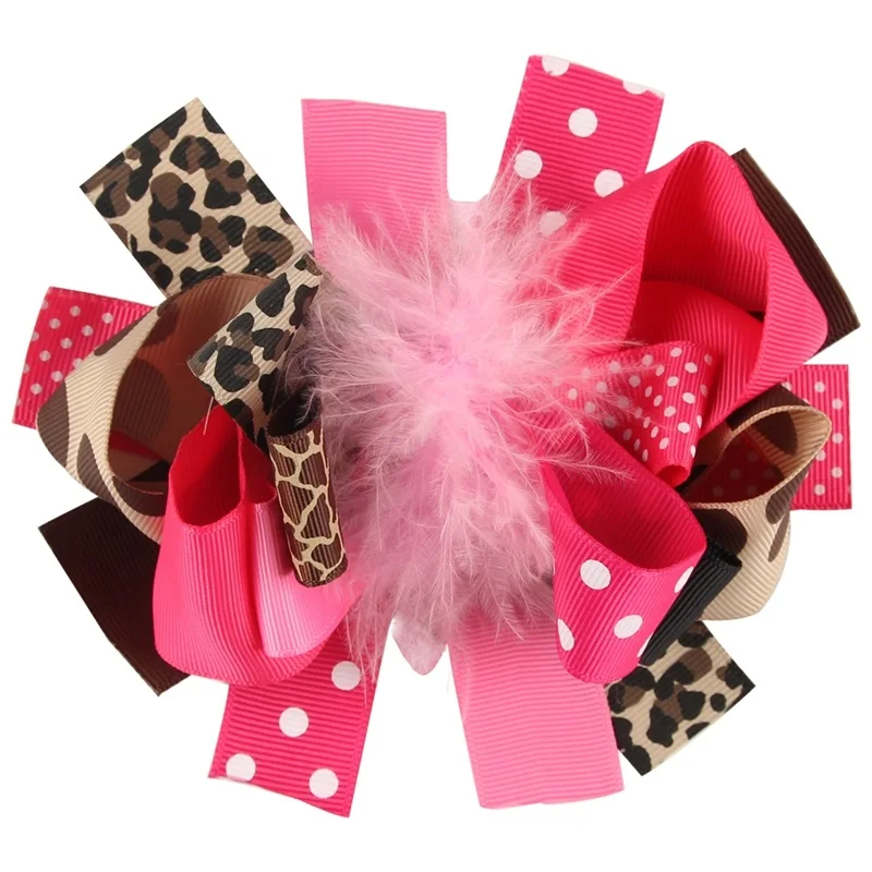 Заколки перья для волос девочек аксессуары с бантом в стиле оверсайз заколки