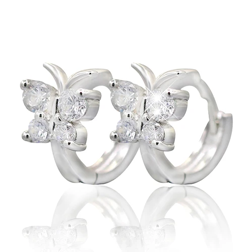 Bluelans Леди Бабочка Циркон Посеребренная Уха Серьги Стержня Ювелирных Изделий|earring