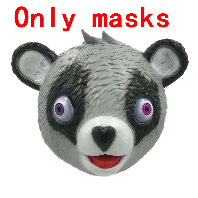 Only masks Розовый Лидер команды розовый медведь Косплей Костюм полная латексная маска для лица взрослых спандекс зентай боди Хэллоуин вечерние для женщин детей - Цвет: Only masks