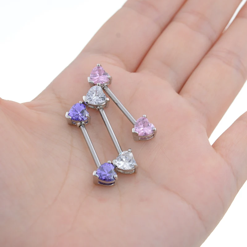 Кольцо для сосков с цирконом 1 6 х14 мм 2 шт.|piercing dangle|nipple ringbody jewelry |