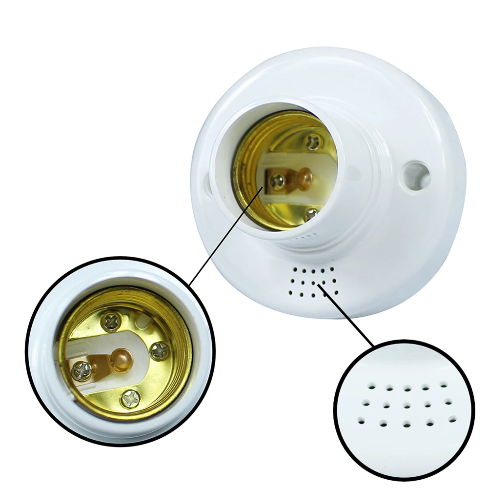 1 шт./лот E27 управление светом звуком датчик базовый держатель цоколь лампа