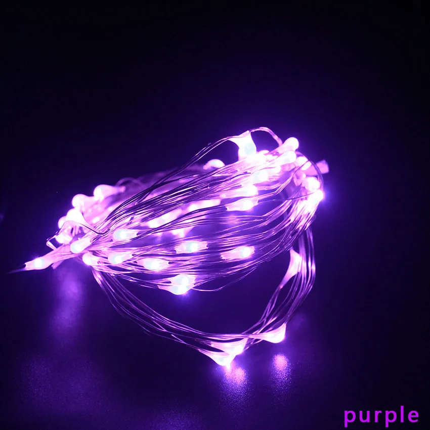 Purple 5 м 10 м 20 м 30 м 50 м светодиодный светильник s Открытый Рождественский Сказочный светильник медный провод теплый белый с DC 12 В адаптер питания пульт дистанционного управления - Испускаемый цвет: Purple