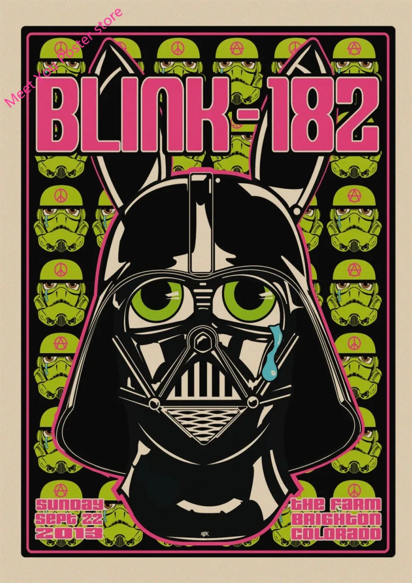 ВИНТАЖНЫЙ ПЛАКАТ Blink 182 рок-группа крафт ретро панк-рок плакат Европейская и американская музыкальная команда звезда рисунок Ретро плакат 1